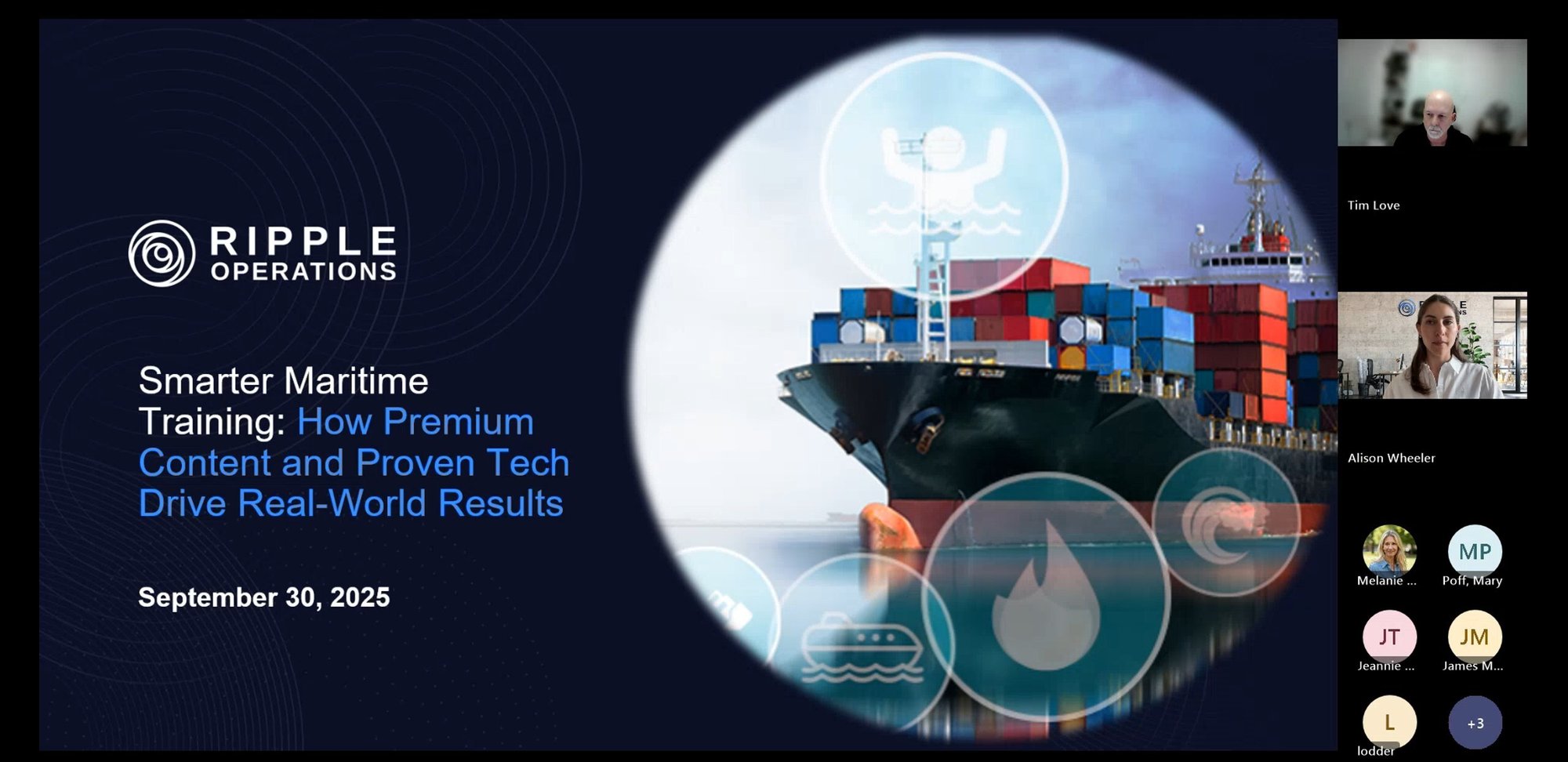 Webinar screenshot - Smarter maritime training