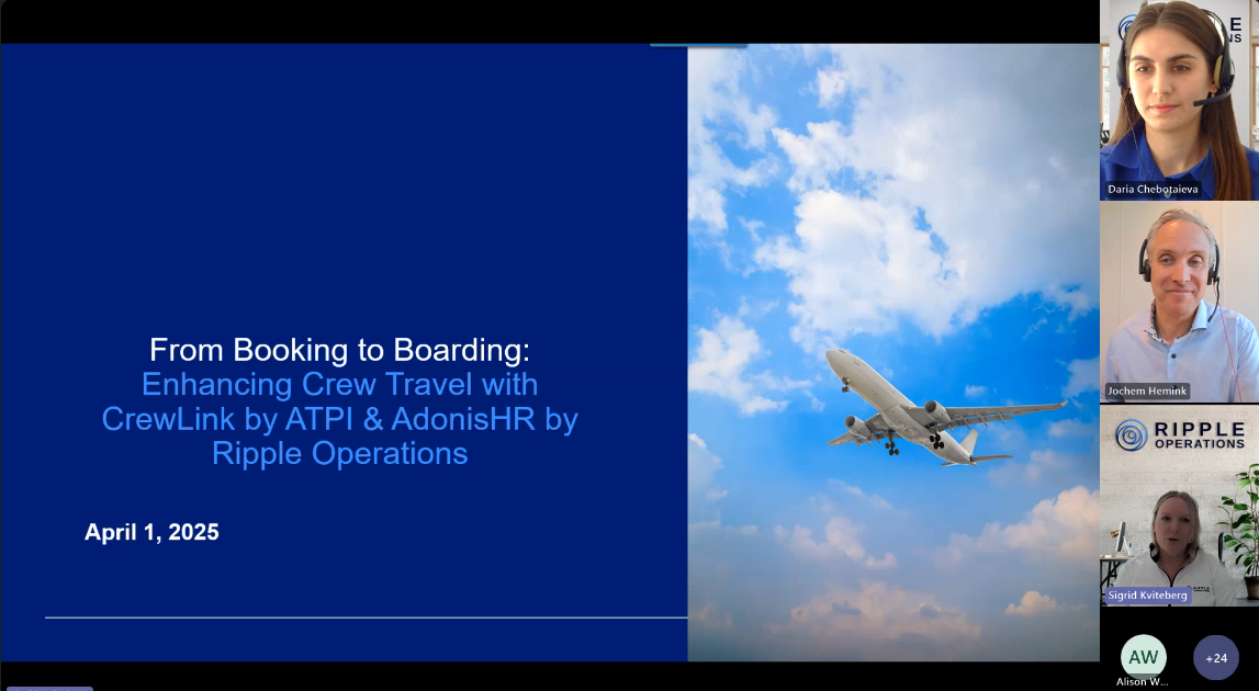 Webinar screenshot - Seamless Crew Travel, From Booking to Boarding